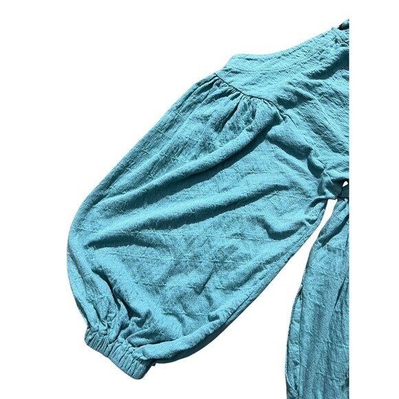 Free People BEACH Get Obsessed Babydoll Tunic Dress Balloon Sleeve Sz M - Picture 6 of 8